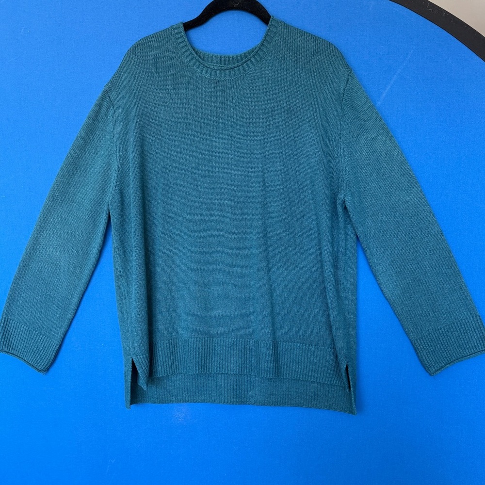 Ella Moss Teal Scoopneck Lightweight Sweater